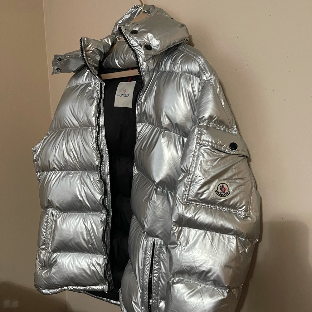 Moncler Maya Puffer Jacket Silver Size 5 (READ DESC)